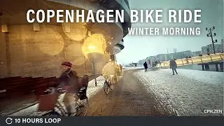10 Hours of Winter Rain & Snow | Copenhagen Morning Bike Ride POV | ASMR 4K