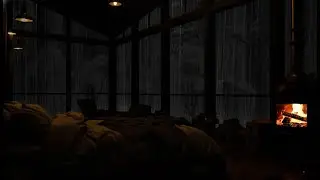 Rainy Night Fireplace Sounds for Insomnia Relief 🌙 😴