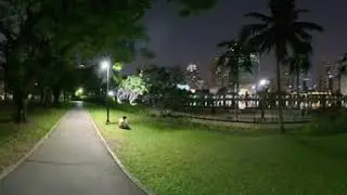 360 Benjakitti Park Lake walk N.West side in Gardens blue hour
