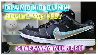 GIVEAWAY WINNER!! | SB BLACK DIAMOND DUNK LOW (2018) REVIEW / ON FEET