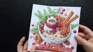 Sweet Christmas festive Xmas grayscale coloring book by Reflect Rio flip through through 