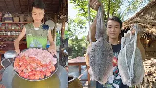 Brother Chef Cooking Skill: Fry shrimp crispy noodle, Egg ovary soup, Cuttle fish stew yummy cooking