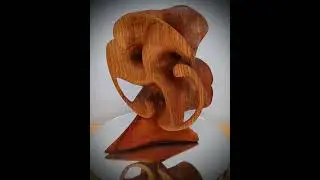 Abstract wood carving in elm
