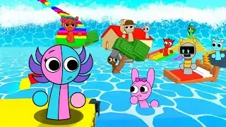 Sprunki Semi Hemi & Other Played Escape The Tsunami in ROBLOX 