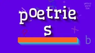 POESIER - HVORDAN UDTALER DU POESIER?  #poesi (POETRIES - HOW TO PRONOUNCE POETRIES?
