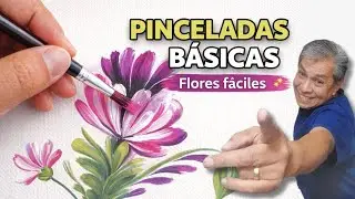 Pinta FLORES F&Aacute;CILES con PINCELADAS B&Aacute;SICAS | Doble Carga con Pincel Redondo (Paso a Paso) #art 