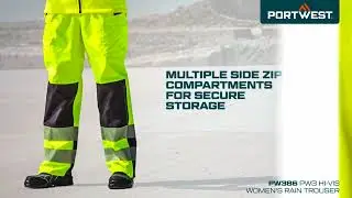 Portwest PW386 - Pantaloni PW3 antipioggia donna Hi-Vis