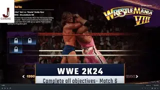 WWE 2K24 Showcase match 6 выполняет все задания Брет Харт против Родди Пайпера Wrestlemania 8