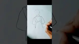 How to draw a boy going to school #Art SM 26 #youtube #amazing #popular #short #like #viral