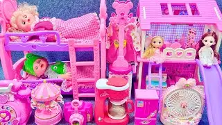 13 Minutes Satisfying with Unboxing Pink Barbie House & Bedroom Play Set Review Toys | ASMR