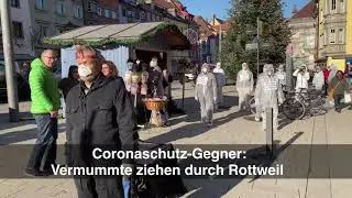 Coronaschutz-Gegner: Vermummte ziehen durch Rottweil