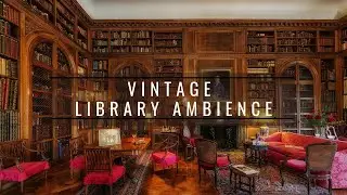 Cozy vintage library with relaxing jazz music ambience for work, study, sleep, calming