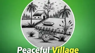 Peaceful Village Life Drawing
