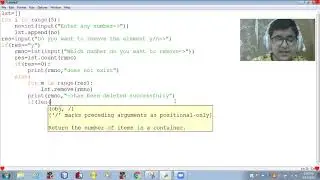 Python = Keep deleting element from list until user types "n"