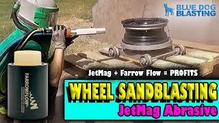 Sandblasting Rim / Wheel with JetMag Abrasive + Farrow Flow Insert + BONUS Tests