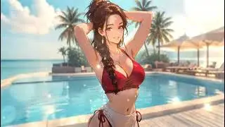 Poolside Girl Vibe Lofi 🌟 | Summer Glow & Cool Pool Tunes🎵lofi hip hop radio 💕Sleep/Study