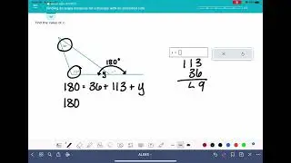 ALEKS: Finding an angle measure for a triangle with an extended side