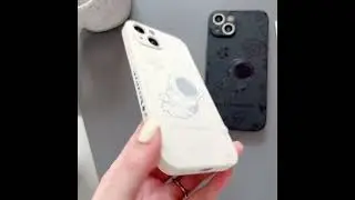 For iPhone 14 Astronaut Pattern Silicone Straight Edge Phone Case
