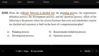 PhilNITS Oct 2022A IP100S: Software Lifecycle processes? | Answer with Explanation