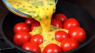Just Pour the Eggs! This Tomato & Cheese Breakfast Is Ready in Minutes 🍳🔥