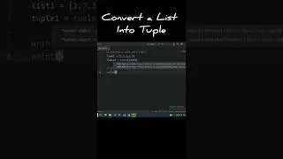 Convert a List into a Tuple #python #pythonprogramming #python3 #pythontutorial