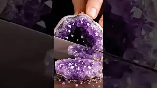 Purple Garlic Gem Cutting ASMR | Sharp Knife & Sparkling Crystal Sounds