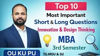 Top 10 Short & Long Questions | Innovation & Design Thinking MBA 3rd Sem | OU Jan 2026 Exams