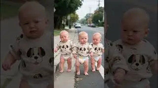 Triplet Babies&rsquo; Amusement Park Mischief &mdash; A Lesson in Kindness with a Puppy Toy🎡🐶