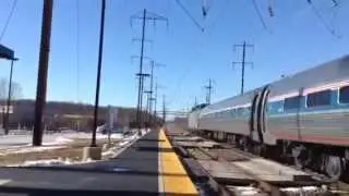 Railfaning Cornwells Heights 1/31/2015 w Amtrak Viewliner Diner #8400!