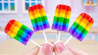 Making Coolest Kitkat Rainbow Popsicles In Mini Kitchen | Tiny Treats Desserts ASMR