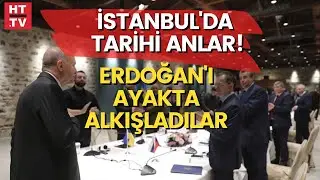 İstanbu'da tarihi görüntüler! Erdoğan'ı, konuşması bittikten sonra ayakta alkışladılar