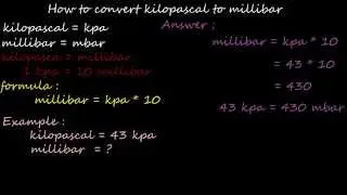 how to kilopascal kpa to millibar - pressure converter