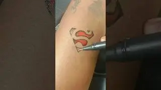 🔥Super Man Logo Tattoo Like permanent 😃 #superman #supermantattoo#supermanlogo...