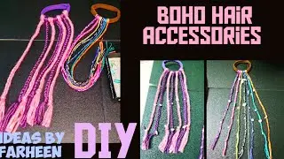 How To Make Boho Hair Strings/ Colorful Hair Braids / Boho Hair Wrap/Handmade Hair Accessories