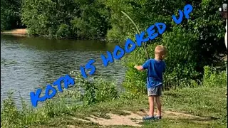Kota and T-tom catching fish at a FINS LAKE In KENTUCKY!! (Fun DAY of FISHING!)