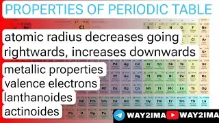 properties of modern periodic table of elements | NCERTscience for UPSC CDS NDA CAPF #periodictable