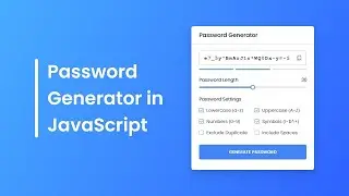 JavaScript Password Generator Project for Beginners - Step-by-Step Tutorial || Dev Dose With Prof