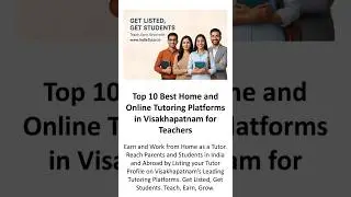 Top 10 Best Home & Online Tutoring Platforms in Visakhapatnam for Teachers #Visakhapatnam #Tutors