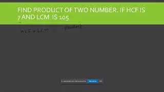 Daily Dose-1Find the product of two numbers is HCF is 7 and LCM is 105| GAT General question