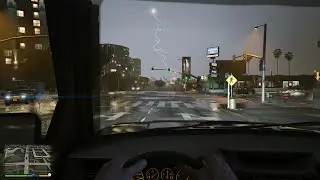 GTA 5&ndash;Relaxing Drive in Thunderstorm Weather | Los Santos City Rain & Thunderstorm ASMR