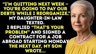 My Daughter-In-Law Demanded, I Quit Next Week. You Pay Our Debts While I 'Reorganize'.