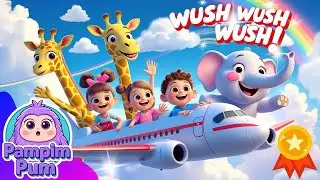 ✈️ Naik Pesawat Yuk! | Lagu Anak Tentang Transportasi Udara | Animasi 3D Pampimpum 🎶