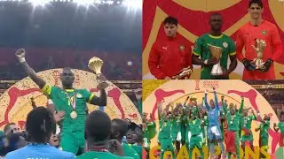 Senegal Trophy Celebration,Awards Golden Boots, Top Score Post Presentation Ceremony Afcon Final