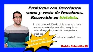 CICLISMO Y FRACCIONES. PROBLEMA DE FRACCIONES resolución GRÁFICA. Recorrido bicicleta en etapas.
