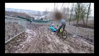 WK-Parcours verkenning en de val van Wout van Aert via GoPro vanop de fiets van Merlier