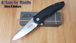 ULTRA-X VULTURE LINERLOCK BLACK G10 FOLDING D2 STEEL POCKET KNIFE 221A