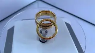 crushed opal hammer gold tungsten men rings