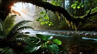 Calming Forest Ambience, Birds Singing & Beautiful Stream Sounds for Peaceful Sleep,ASMR Study Focus