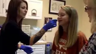 Kailee getting her nose pierced