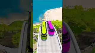 Luxury Buses VS Sleeping Ramp| #beamngdrive #shorts
